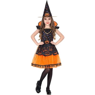 Buttinette Kürbis-Hexe-Kleid für Kinder - Orange Buttinette Kürbis-Hexe-Kleid für Kinder - Orange