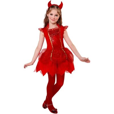 Costume da ragazza diavolo rosso - 104cm - Vestito, Cornici, Gonna Costume da ragazza diavolo rosso - 104cm - Vestito, Cornici, Gonna