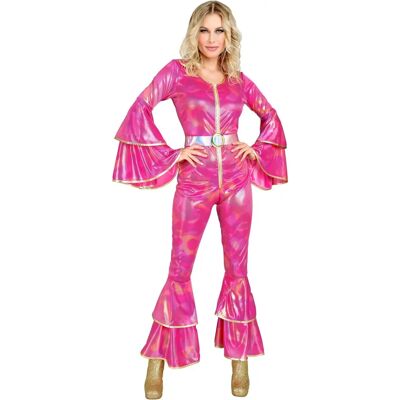 WIDMANN Pink 70s Disco Jumpsuit with Belt - Jumpsuit WIDMANN Pink 70s Disco Jumpsuit with Belt - Jumpsuit