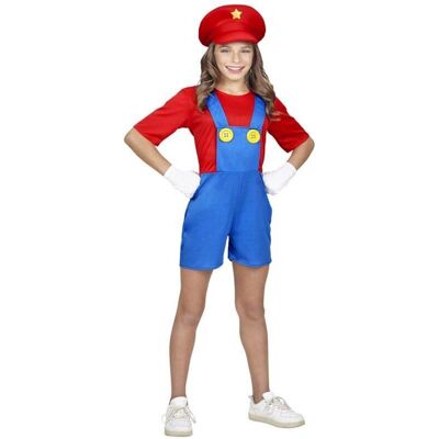 Costume di Super Mario per bambine - Tuta e cappello - Taglia 8-10 Costume di Super Mario per bambine - Tuta e cappello - Taglia 8-10