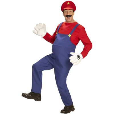Costume de plombier super Widmann - bleu et rouge Costume de plombier super Widmann - bleu et rouge