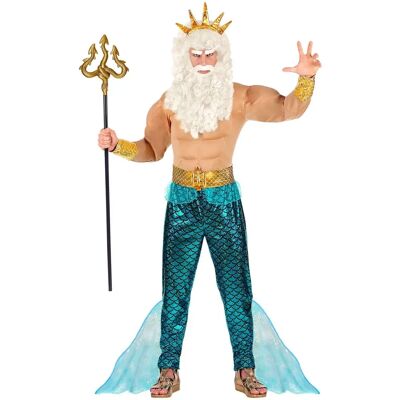 Widmann Poseidon Costume - Blue, Muscle Shirt, Accessories - Costumes Widmann Poseidon Costume - Blue, Muscle Shirt, Accessories - Costumes