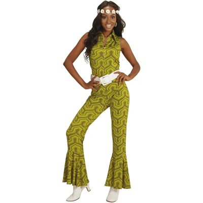 Buttinette Grön Hippie 70-tals jumpsuit - Kostym Buttinette Grön Hippie 70-tals jumpsuit - Kostym