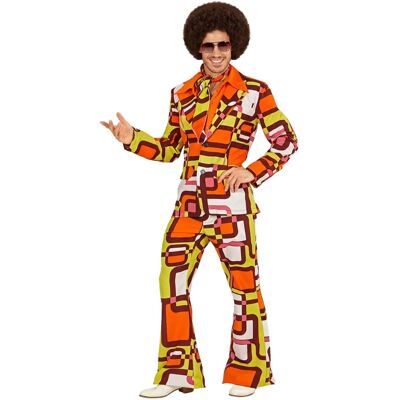 Costume Groovy des années 70 - Costume à motifs colorés Costume Groovy des années 70 - Costume à motifs colorés