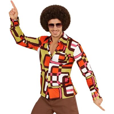 Buttinette Retro 70s Disco Shirt - Unisex, Geometric Pattern Buttinette Retro 70s Disco Shirt - Unisex, Geometric Pattern