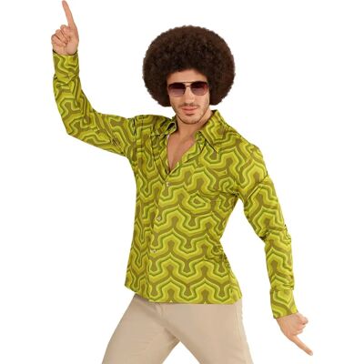Chemise Disco Verte des Années 70 - Hommes S/M Chemise Disco Verte des Années 70 - Hommes S/M