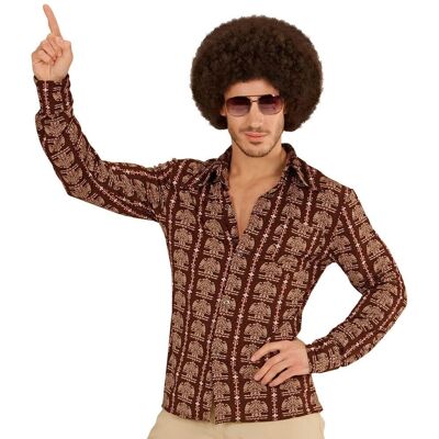 Camisa Retro Marrón de los 70s - Hombre Camisa Retro Marrón de los 70s - Hombre
