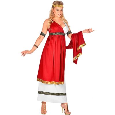 Romeinse Keizerin Kostuum - Rood/Wit, Meerdere Maten Romeinse Keizerin Kostuum - Rood/Wit, Meerdere Maten