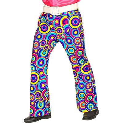 Hippie Pants 70s Blue Circles - Pants Hippie Pants 70s Blue Circles - Pants