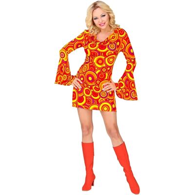 Robe Années 70 à Bulles Orange - Robe Robe Années 70 à Bulles Orange - Robe