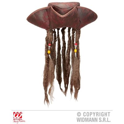 Chapeau de pirate Pedro Widmann avec cheveux - Déguisement Chapeau de pirate Pedro Widmann avec cheveux - Déguisement