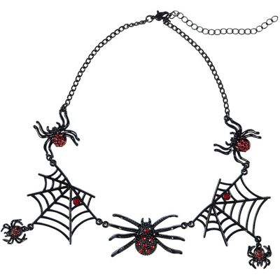 Collier de toile d'araignée noire Widmann - Costumes & Accessoires Collier de toile d'araignée noire Widmann - Costumes & Accessoires