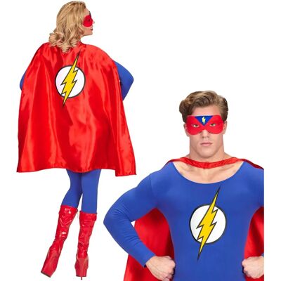 Widmann Red Superhero Cape with Mask - Unisex Costume Widmann Red Superhero Cape with Mask - Unisex Costume