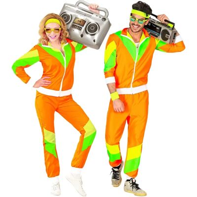 Widmann 80s Retro Tracksuit - Yellow-Orange Carnival Costume Widmann 80s Retro Tracksuit - Yellow-Orange Carnival Costume