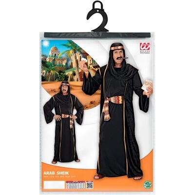 Disfraz de jeque árabe negro Widmann - 3XL - Carnaval y Fiesta Disfraz de jeque árabe negro Widmann - 3XL - Carnaval y Fiesta