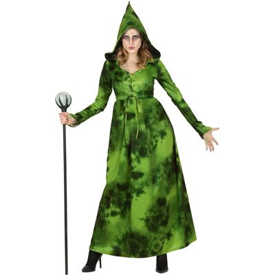 Widmann Green Witch Costume - Unisex Batik Effect Widmann Green Witch Costume - Unisex Batik Effect