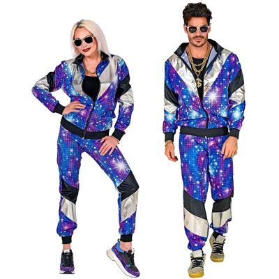 Merk Model Unisex Glitters blauw 80s trainingspak Merk Model Unisex Glitters blauw 80s trainingspak