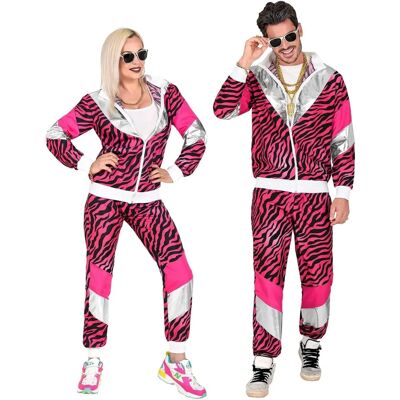 Traje de entrenamiento rosa con estampado de tigre de los 80 - Unisex Traje de entrenamiento rosa con estampado de tigre de los 80 - Unisex