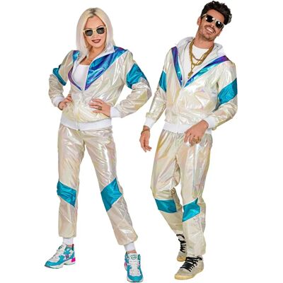WIDMANN S.R.L. 80's Silver / Blue Hologram Shell Suit - Tracksuit WIDMANN S.R.L. 80's Silver / Blue Hologram Shell Suit - Tracksuit