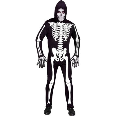 Disfraz de esqueleto adulto Finidi en negro y blanco para Halloween - Disfraces Disfraz de esqueleto adulto Finidi en negro y blanco para Halloween - Disfraces
