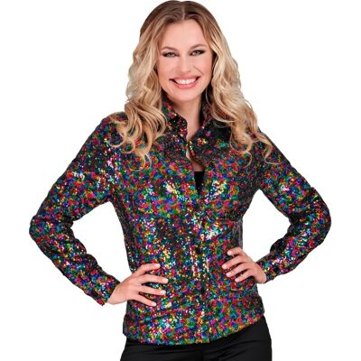 e-Carnavalskleding.nl Blusa de lente con lentejuelas - Blusa con lunares multicolores e-Carnavalskleding.nl Blusa de lente con lentejuelas - Blusa con lunares multicolores