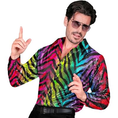 Marca - Modelo - Estampado animal multicolor - Camisa de fiesta - Camisa festiva para hombre - Camisa Marca - Modelo - Estampado animal multicolor - Camisa de fiesta - Camisa festiva para hombre - Camisa