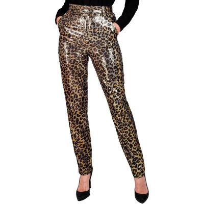 Pantalons de fête à imprimé léopard - Femme Pantalons de fête à imprimé léopard - Femme
