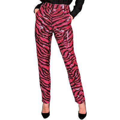 Pantalon à sequins rose zèbre de Widmann - Paillettenhose Pantalon à sequins rose zèbre de Widmann - Paillettenhose