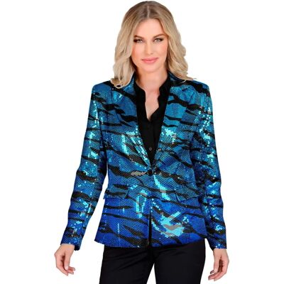 Veste à imprimé animal rayée bleue - Veste - Publicité Veste à imprimé animal rayée bleue - Veste - Publicité