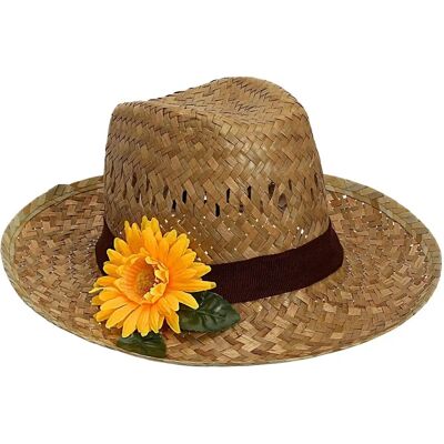 Widmann - Strohhut mit Sonnenblume für Erwachsene Widmann - Strohhut mit Sonnenblume für Erwachsene