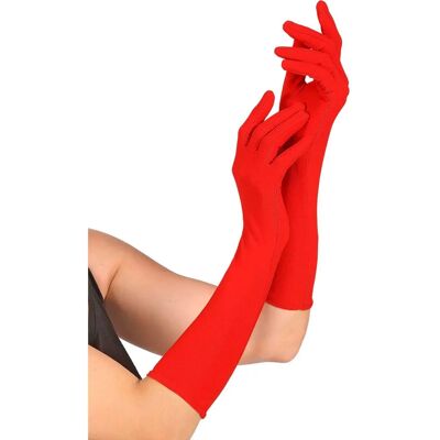 Widmann Red Lycra Long Gloves - Gloves Widmann Red Lycra Long Gloves - Gloves