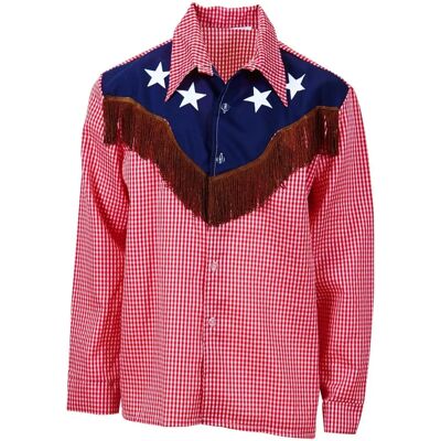 Marke Modell Fransen Sternmuster Cowboy Hemd - Western-Style Marke Modell Fransen Sternmuster Cowboy Hemd - Western-Style
