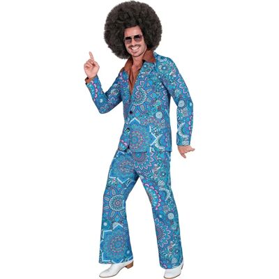 Widmann XL Blue Mandala 60s Fashion - Jacket, Trousers - Mens Costume Widmann XL Blue Mandala 60s Fashion - Jacket, Trousers - Mens Costume