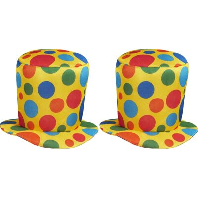 Widmann Gelbe Punkt Clown Zylinderhut - Clown Hut Widmann Gelbe Punkt Clown Zylinderhut - Clown Hut