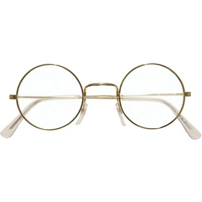 Lunettes rondes dorées non marquées - Accessoire Père Noël Lunettes rondes dorées non marquées - Accessoire Père Noël