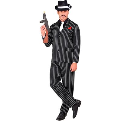 Disfraz de Gánster a Rayas en Blanco y Negro para Hombre - Disfraz Disfraz de Gánster a Rayas en Blanco y Negro para Hombre - Disfraz