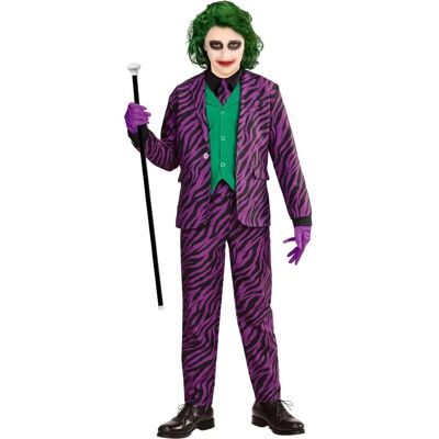 Costume de Clown Maléfique Widmann pour Enfants - Motif Zèbre, Gilet Vert, Cravate - Publicité Costume de Clown Maléfique Widmann pour Enfants - Motif Zèbre, Gilet Vert, Cravate - Publicité