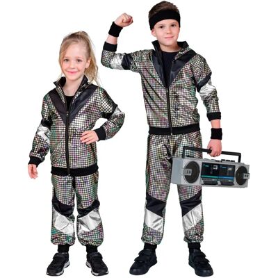 e-Carnavalskleding.nl 80s Trainingspak Silber 158cm Kinder - Trainingsanzug e-Carnavalskleding.nl 80s Trainingspak Silber 158cm Kinder - Trainingsanzug