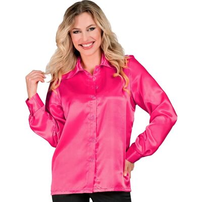 e-Carnavalskleding.nl Chemise disco des années 70 en satin rose - chemise de disco e-Carnavalskleding.nl Chemise disco des années 70 en satin rose - chemise de disco