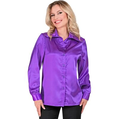 e-Carnavalskleding.nl Blouse en Satin Violet Années 70 - Top e-Carnavalskleding.nl Blouse en Satin Violet Années 70 - Top