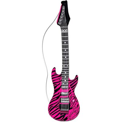 Widmann - Chitarra Elettrica Gonfiabile Zebrata Rosa - Rosa - Carnival - Inflatable guitar Widmann - Chitarra Elettrica Gonfiabile Zebrata Rosa - Rosa - Carnival - Inflatable guitar