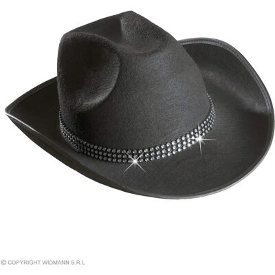 Sombrero de vaquero negro con banda de strass - Sombrero Sombrero de vaquero negro con banda de strass - Sombrero