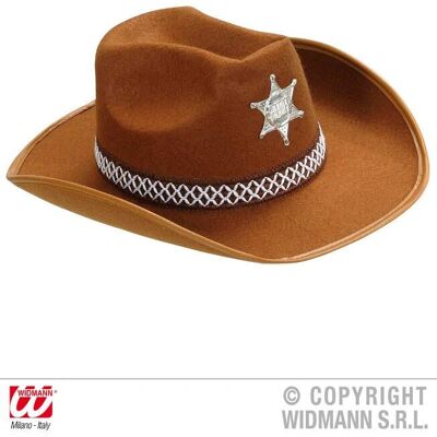 Sombrero de Sheriff de fieltro WIDMANN 2491B - Accesorio para disfraz Sombrero de Sheriff de fieltro WIDMANN 2491B - Accesorio para disfraz