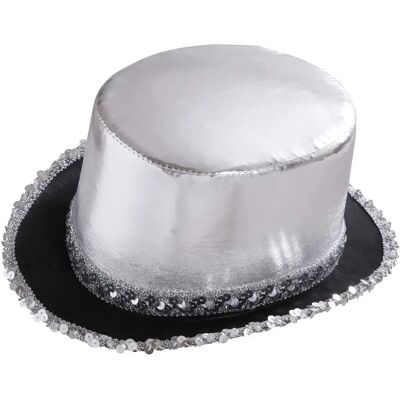 Widmann Chapeau Haut Argenté avec Paillettes - Chapeau - Publicité Widmann Chapeau Haut Argenté avec Paillettes - Chapeau - Publicité
