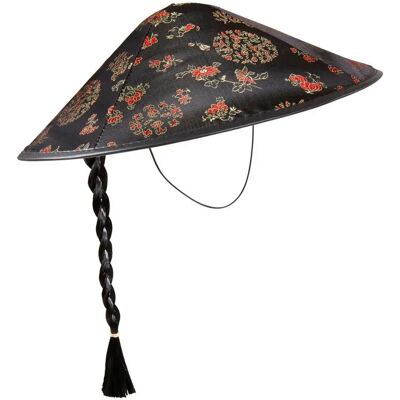 Mitt Andra Jag Kinesisk Hatt med Svart Fläta - Kinesisk Hatt Mitt Andra Jag Kinesisk Hatt med Svart Fläta - Kinesisk Hatt