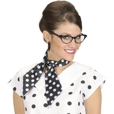 Foulard en satin noir à pois - Foulard - Publicité Foulard en satin noir à pois - Foulard - Publicité