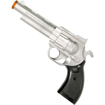 Pistolet Jouet Argent/Noir - 18cm pour déguisements et fêtes - Publicité Pistolet Jouet Argent/Noir - 18cm pour déguisements et fêtes - Publicité