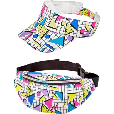 Widmann 80s Funky Fashion White Accessory Set - Retro 80s Style Widmann 80s Funky Fashion White Accessory Set - Retro 80s Style