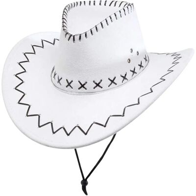 Marca Sombrero de Cowboy Blanco Unisex - Para Carnaval y Fiestas Marca Sombrero de Cowboy Blanco Unisex - Para Carnaval y Fiestas