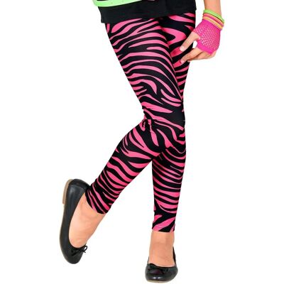 Leggings de Cebra - Rosa Neón - Estilo Disco - Niños Leggings de Cebra - Rosa Neón - Estilo Disco - Niños
